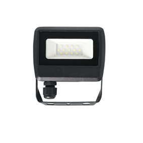 ValueLights LED 10w IP65 Black Outdoor Garden Flood Wall Light In Cool White