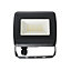 ValueLights LED 30w IP65 Black Outdoor Garden Flood Wall Light In Cool White