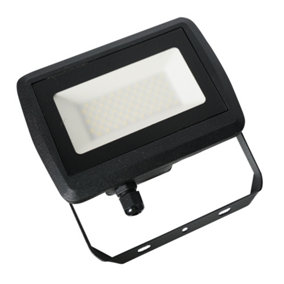 ValueLights LED 50w IP65 Black Outdoor Garden Flood Wall Light In Cool White