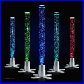 ValueLights LED Colour Changing Novelty Sensory Tower Bubble Lamp - 60cm