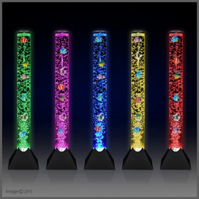 ValueLights LED Colour Changing Novelty Sensory Tower Fish Bubble Lamp - 80cm