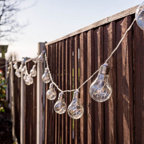 ValueLights LED Pair Of0 IP44 Rated Battery Operated Outdoor Festoon Fairy Lights Warm White