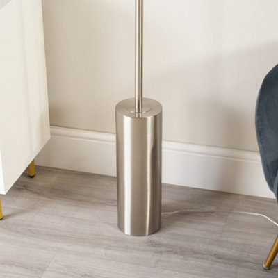 ValueLights Lexy Brushed Chrome Rotary Dimmer Switch Floor Lamp Base