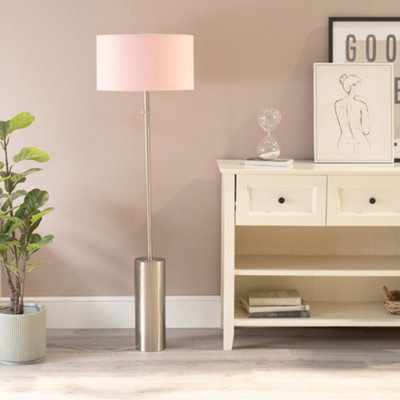ValueLights Lexy Brushed Chrome Rotary Dimmer Switch Floor Lamp with ...