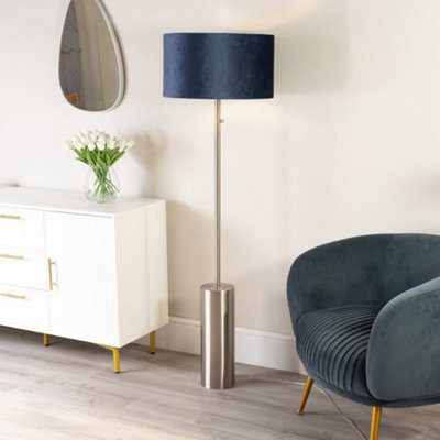 ValueLights Lexy Brushed Chrome Rotary Dimmer Switch Floor Lamp with ...