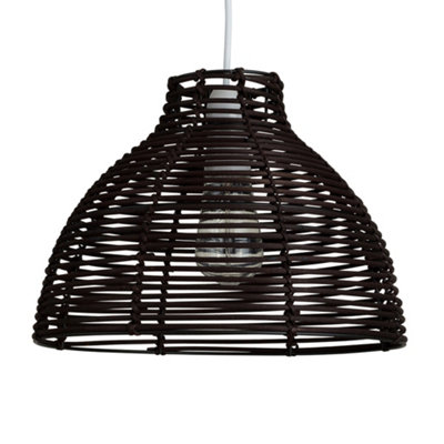 ValueLights Lobster Wicker Rattan Brown Ceiling Pendant Light Shade