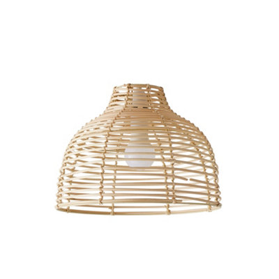 ValueLights Lobster Wicker Rattan Cream Ceiling Pendant Light Shade