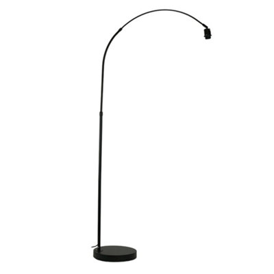 ValueLights Louis Black Metal Arched Stem Curved Floor Lamp Base