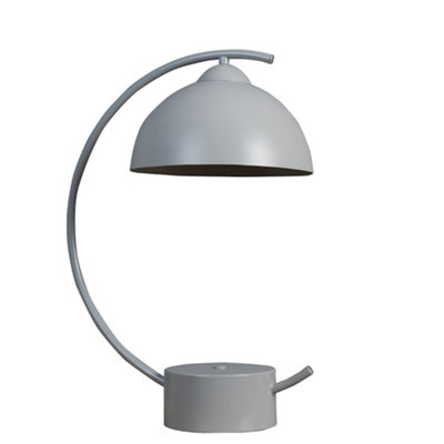 ValueLights Lua Contemporary Matt Grey Crescent Frame Dome Table Lamp