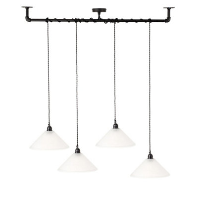 ValueLights Luiggi Black Ceiling Light Low Hanging Pendant