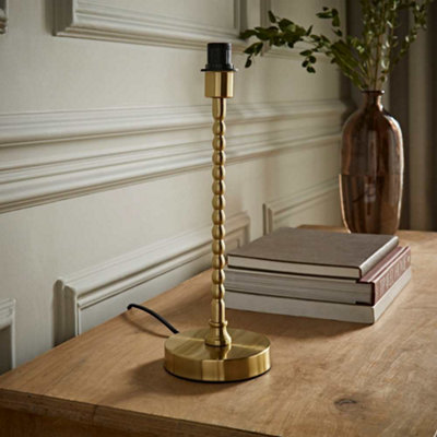 ValueLights Maeve Brushed Gold Bobbin Bobbled Metal Table Lamp Base