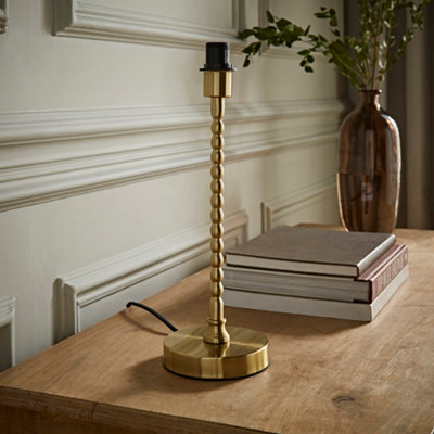 ValueLights Maeve Brushed Gold Bobbin Bobbled Metal Table Lamp Base