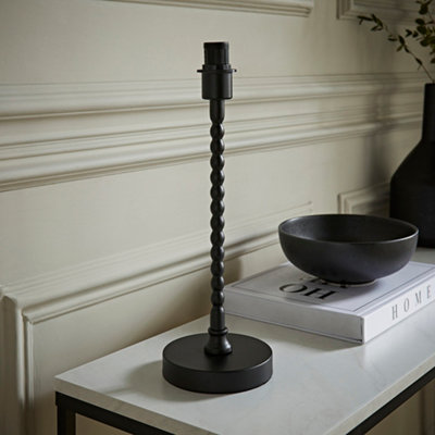 ValueLights Maeve Matte Black Bobbin Bobbled Metal Table Lamp Base