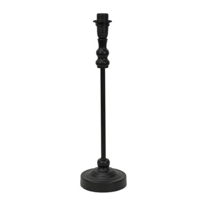 ValueLights Maggie Black Metal Candlestick Slim Table Lamp Base