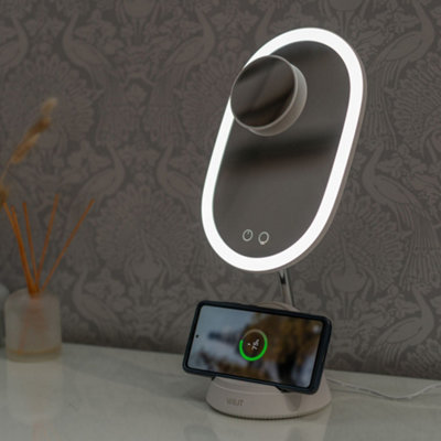 ValueLights Make Up Mirror With Wireless Phone Charging Station