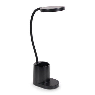 ValueLights Marco Black Rechargeable Goose Neck Dimmable Desk Lamp with ...