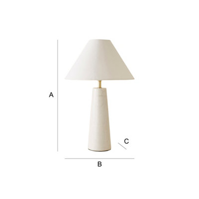 ValueLights Margot White Marble Bedside Table Lamp with a Linen Tapered Lampshade