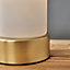 ValueLights Matt Gold Modern Cylinder Touch Table Lamp With Frosted Glass Shade