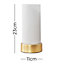 ValueLights Matt Gold Modern Cylinder Touch Table Lamp With Frosted Glass Shade