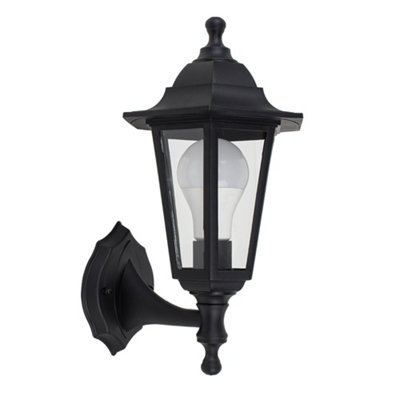 ValueLights Mayfair Traditional Style Black Outdoor Security IP44 Rated ...