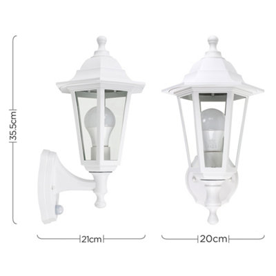 ValueLights Mayfair White Outdoor Garden Wired Security PIR Motion ...