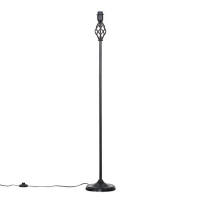 ValueLights Memphis Traditional Style Black Barley Twist Floor Lamp Base