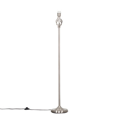 ValueLights Memphis Traditional Style Satin Nickel Barley Twist Floor Lamp Base