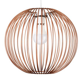 ValueLights Metal Basket Style Globe Ceiling Pendant Light Shade In Copper Effect Finish