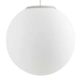 ValueLights Metropolis Silver Globe Ceiling Pendant Shade and E27 GLS LED 6W Warm White 3000K Bulb