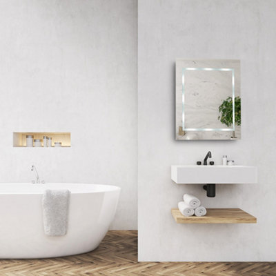 ValueLights Mirror IP44 Bathroom Battery Operated Integrated Cool White LED Mirror Light