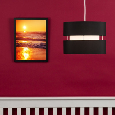 ValueLights Modern 2 Tier Black Cylinder Ceiling Pendant Light Shade ...