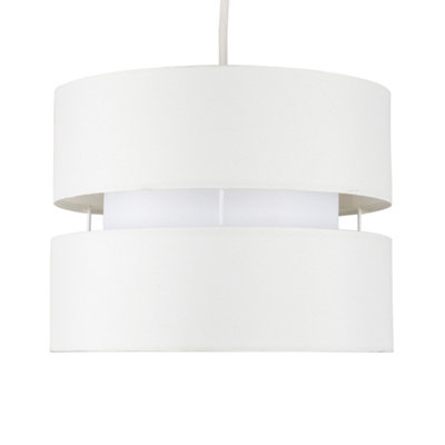 ValueLights Modern 2 Tier Cream Cylinder Ceiling Pendant Light Shade