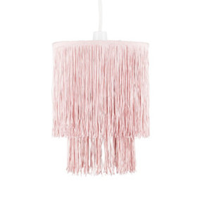 ValueLights Modern 2 Tier Pink Tassel Ceiling Pendant Light Shade