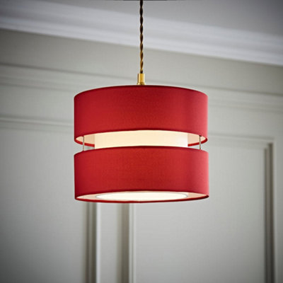 ValueLights Modern 2 Tier Red Cylinder Ceiling Pendant Light Shade ...