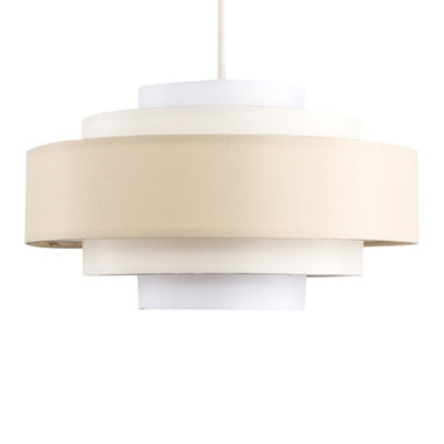 ValueLights Modern 3 Tone Cream 5 Tier Cylinder Ceiling Pendant Light Shade