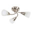 ValueLights Modern 3 Way Brushed Chrome Ceiling Light Fitting With Frosted Glass Shades