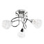 ValueLights Modern 3 Way Crossover Silver Chrome Ceiling Light with Diamond Effect Glass Shades