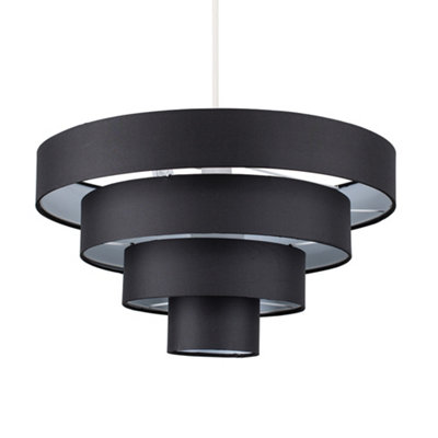 ValueLights Modern 4 Tier Black Fabric Ceiling Pendant Light Shade