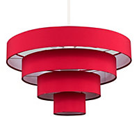 ValueLights Modern 4 Tier Red Fabric Ceiling Pendant Light Shade
