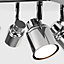 ValueLights Modern 4 Way Silver Straight Bar Ceiling Light Spotlight
