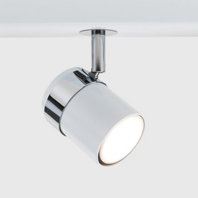 ValueLights Modern 6 Way Gloss White Chrome Straight Bar Ceiling Spotlight Fitting