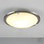 ValueLights Modern Bezel Chrome and Frosted Opal White Glass Flush Round Disc Ceiling Light Fitting