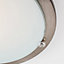 ValueLights Modern Bezel Chrome and Frosted Opal White Glass Flush Round Disc Ceiling Light Fitting