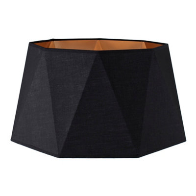 ValueLights Modern Black And Copper Geometric Design Floor Lamp Shade