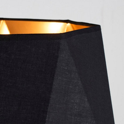ValueLights Modern Black And Copper Geometric Design Floor Lamp Shade