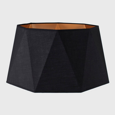 ValueLights Modern Black And Copper Geometric Design Floor Lamp Shade