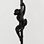 ValueLights Modern Black Hanging Monkey Floor Lamp With Grey Tapered Shade - Includes 6w LED Bulb 3000K Warm White