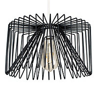 ValueLights Modern Black Non Electric Metal Wire Design Cylinder Shaped Light Pendant Shade