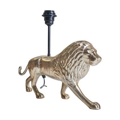 ValueLights Modern Brass Lion Animal Table Lamp Base DIY at B&Q