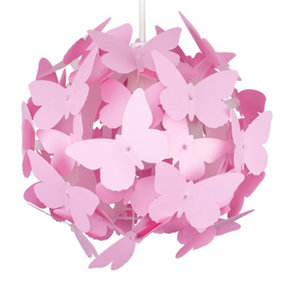 ValueLights Modern Bright Pink Butterfly Girl's Ceiling Pendant Bedroom Lamp Shade